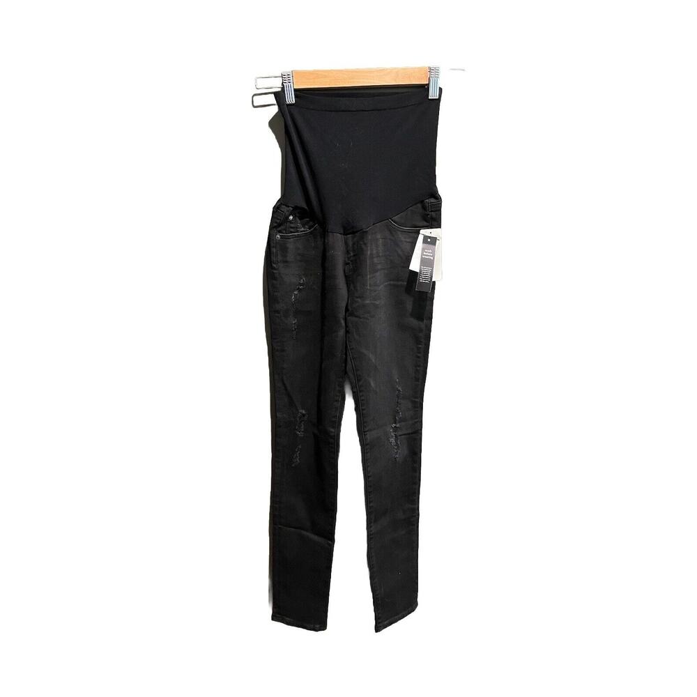 AG‎ Jeans Black Super Skinny Ankle Leggings Women's Maternity Jeans Size 27